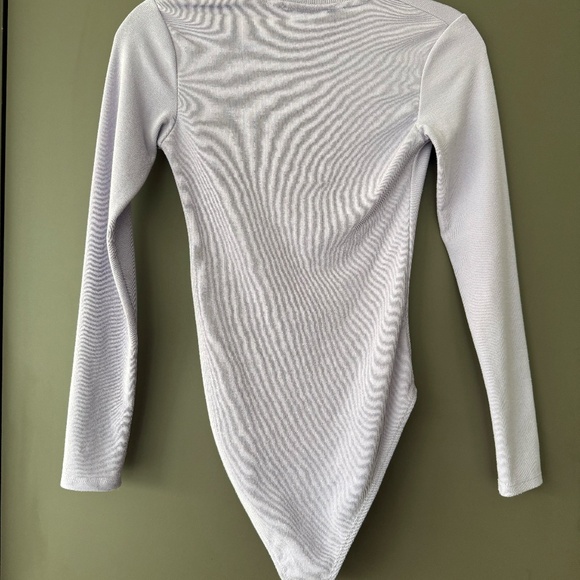 Zara Lilac Long-sleeved Polo Bodysuit Purple Polo Collar Bodysuit Size S - Picture 8 of 8